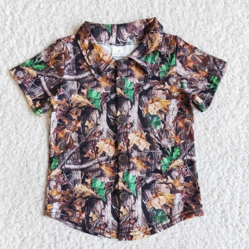Boys Camo Button Shirt